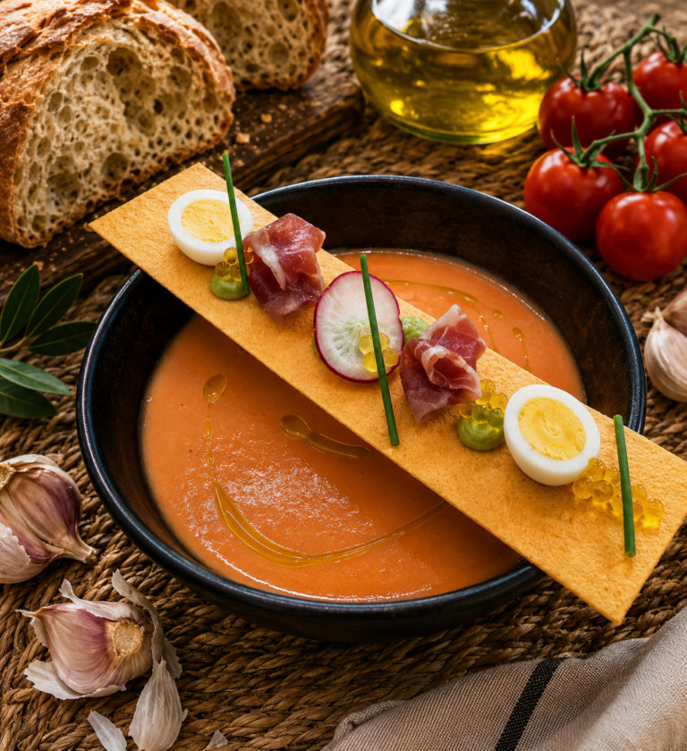 Salmorejo cordobes con Jamón